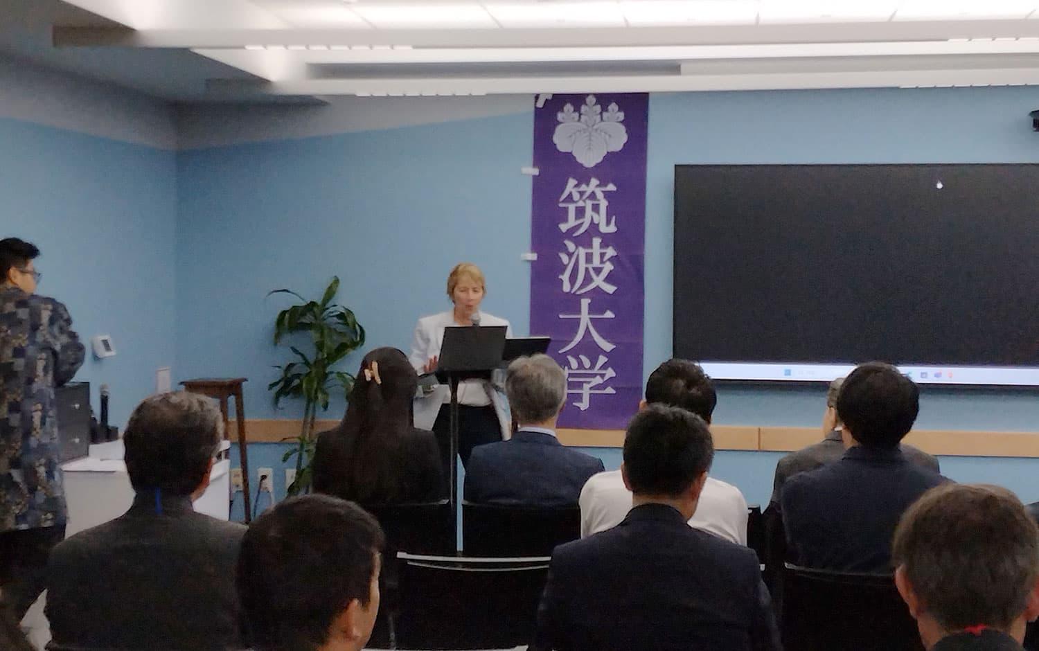 Maria Zuber, MIT Presidential Advisor for Science and Technology, delivering opening remarks