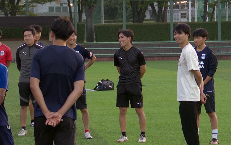 蹴球部の後輩たちへのグラウンドメッセージ３