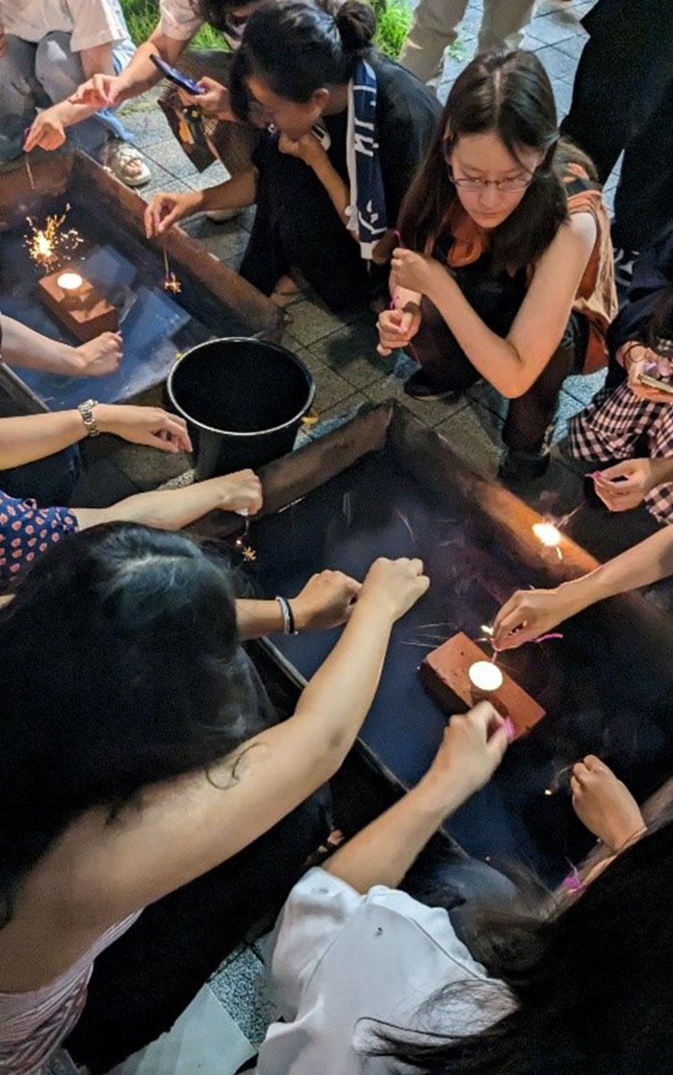 線香花火の様子