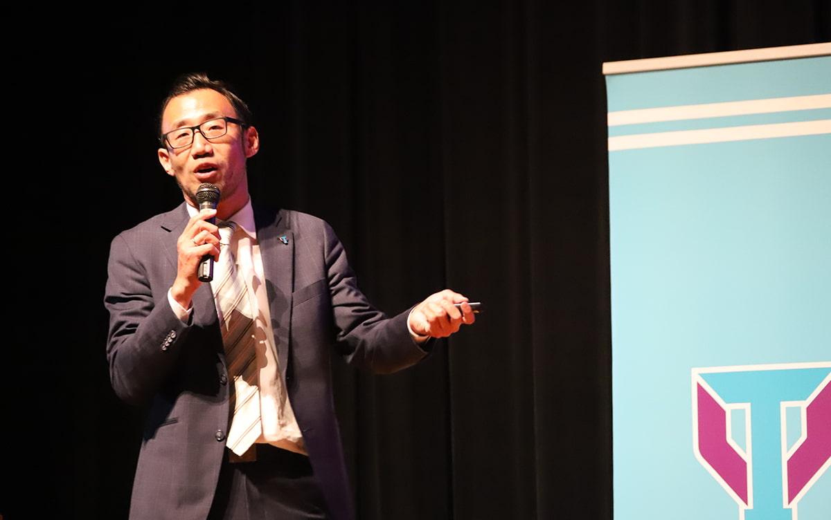 山田晋三体育スポーツ局次長による実績と取り組みの発表